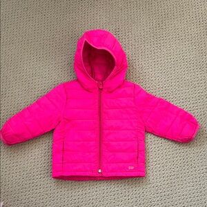GAP Vibrant Pink Hooded Puffer Jacket